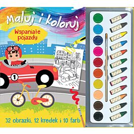 Maluj i koloruj. Wspaniałe pojazdy