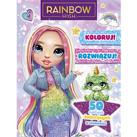 Koloruj! Rozwiązuj! 50 naklejek świecących w ciemności. Rainbow High