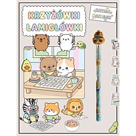 Krzyżowki, łamigłówki. Kawaii i naklejki