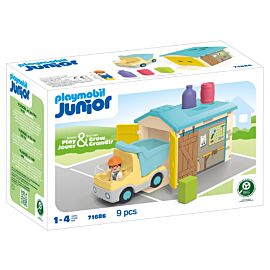 Playmobil JUNIOR Ciężarówka z garażem z funkcją sortera 71686