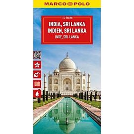 Indie, Srilanka. Mapa drogowa w skali 1:2 500 000