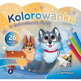 Kolorowanka z tatuażami FLUO Pieski