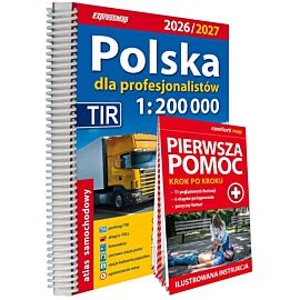Polska Atlas Samochodowy dla Profesjonalistów 1:200 000 + Pierwsza Pomoc 2025/2026