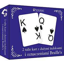 Karty do gry z dużymi indeksami i znaki Bralle'a