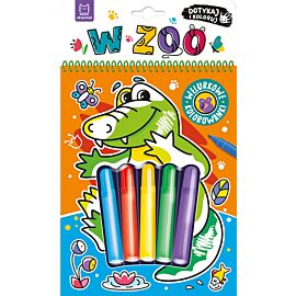 Dotykaj i koloruj! W zoo. Welurkowe kolorowanki