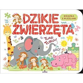 Dzikie zwierzęta Książka edukacyjna z puzzlami