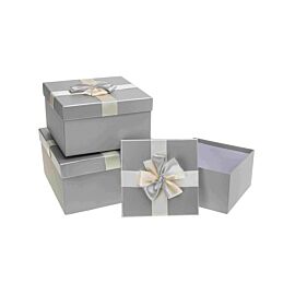 Pudełka ozdobne na prezenty PUG-25165-KW GREY 3 sztuki