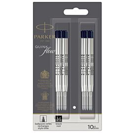 Wkłady do długopisów Parker Quinkflow czarne (M) 10 sztuk na blistrze 2119153