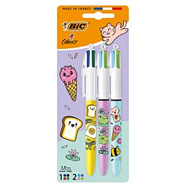 Długopis BIC 4 Colours Kawai blister 3szt.mix wzorów