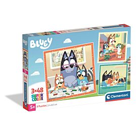 Puzzle 3x48 Super kolor Bluey 25003