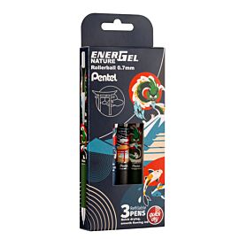 Pióro kulkowe Energel BL77N Nature dark blister 3 sztuki