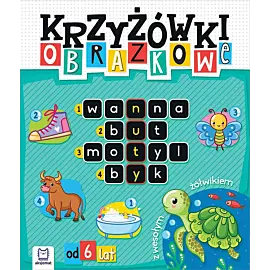 Krzyżówki obrazkowe z wesołym żółwikiem. Od 6 lat
