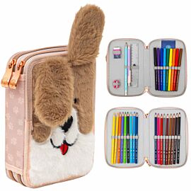 Piórnik 2-komorowy z wyposażeniem Astrabag Fluffy Puppy