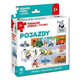 Pojazdy. Pierwsze puzzle + figurki. Kapitan Nauka