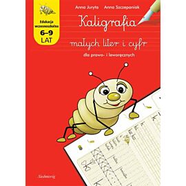 Kaligrafia małych liter i cyfr dla prawo i leworęcznych