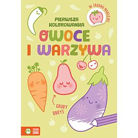 Pierwsza kolorowanka.Gruby obrys. Owoce i warzywa