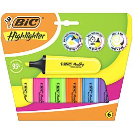 Zakreślacz BIC Flat Neon Highlighter 6 kolorów