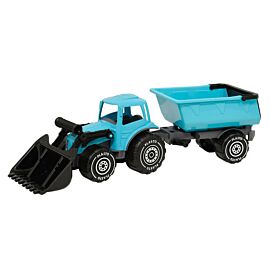 Traktor z ładowaczem i przyczepką 57 cm, kolor turkusowy PLASTO
