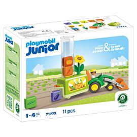 Playmobil JUNIOR: Traktor z siewnikiem 71773