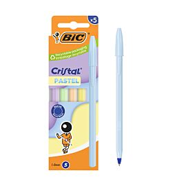 Długopis niebieski BIC Cristal Pastel 5szt.mix kolorów