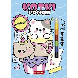 Kawaii kotki z naklejkami. Modułowa kredka