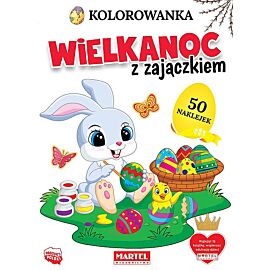 Wielkanoc z zajączkiem. Kolorowanka z naklejkami