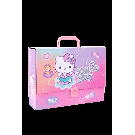Teczka przestrzenna tekturowa z gumką A4 Hello Kitty Pink wzór 3