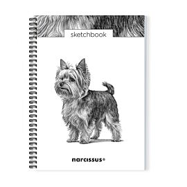 Szkicownik A4 Pies Yorkshire Terrier na spirali z perforacją 50k