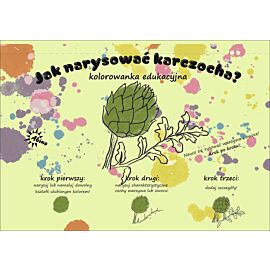 Kolorowanka edukacyjna Jak narysować Karczocha?