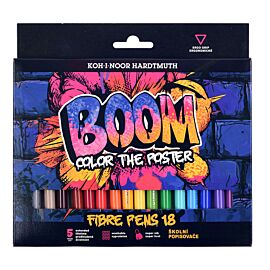 Flamastry BOOM w kartoniku 18 kolorów
