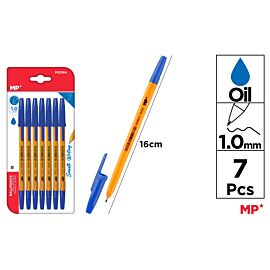 Długopis MP 1.0mm niebieski blister 7 sztuk