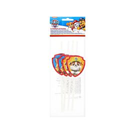 Słomki papierowe z medalionem Paw Patrol Rescue Heroes 4szt.