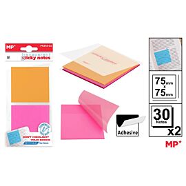 Karteczki samoprzylepne przezroczyste 75x75mm 2x30szt.