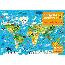 Zwierzęta świata. Puzzle 200 elem. + książka