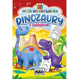 Dinozaury. Moja kolorowanka z naklejkami
