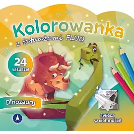 Kolorowanka z tatuażami FLUO Dinozaury