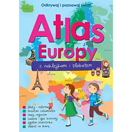 Atlas Europy z naklejkami i plakatem