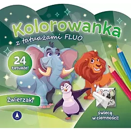 Kolorowanka z tatuażami FLUO Zwierzaki