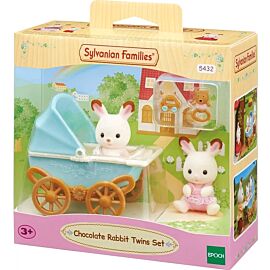 Sylvanian Families Bliźniaki królików z czekoladowymi uszami z wózkiem dziecięcym 5432