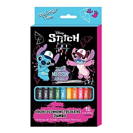 Kredki ołówkowe trójkątne Jumbo Stitch black 12 kolorów