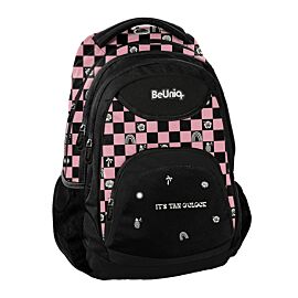 Plecak 3-komorowy Pink kratka-różowa BeUniq BU26SU-2708