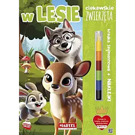 Ciekawskie zwierzęta W lesie z kredką i naklejkami