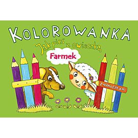 Kolorowanka. Jak pies z owieczką. Farmek