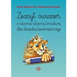 Zeszyt ćwiczeń z ukośnie ułożoną liniaturą dla dziecka leworęcznego