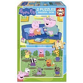 Puzzle drewniane 2x25 Świnka Peppa 113784