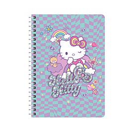 Kołobrulion A4 100k.kratka metalowa spirala Hello Kitty pink  wzór 3