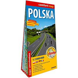 Polska laminowana mapa samochodowa 1:1 000 000