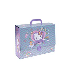 Teczka przestrzenna tekturowa z gumką A4 Hello Kitty pink wzór 2