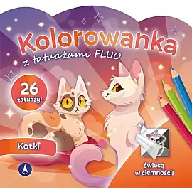 Kolorowanka z tatuażami FLUO Kotki