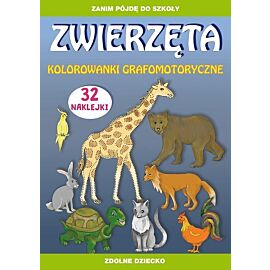Zwierzęta kolorowanki grafomotoryczne